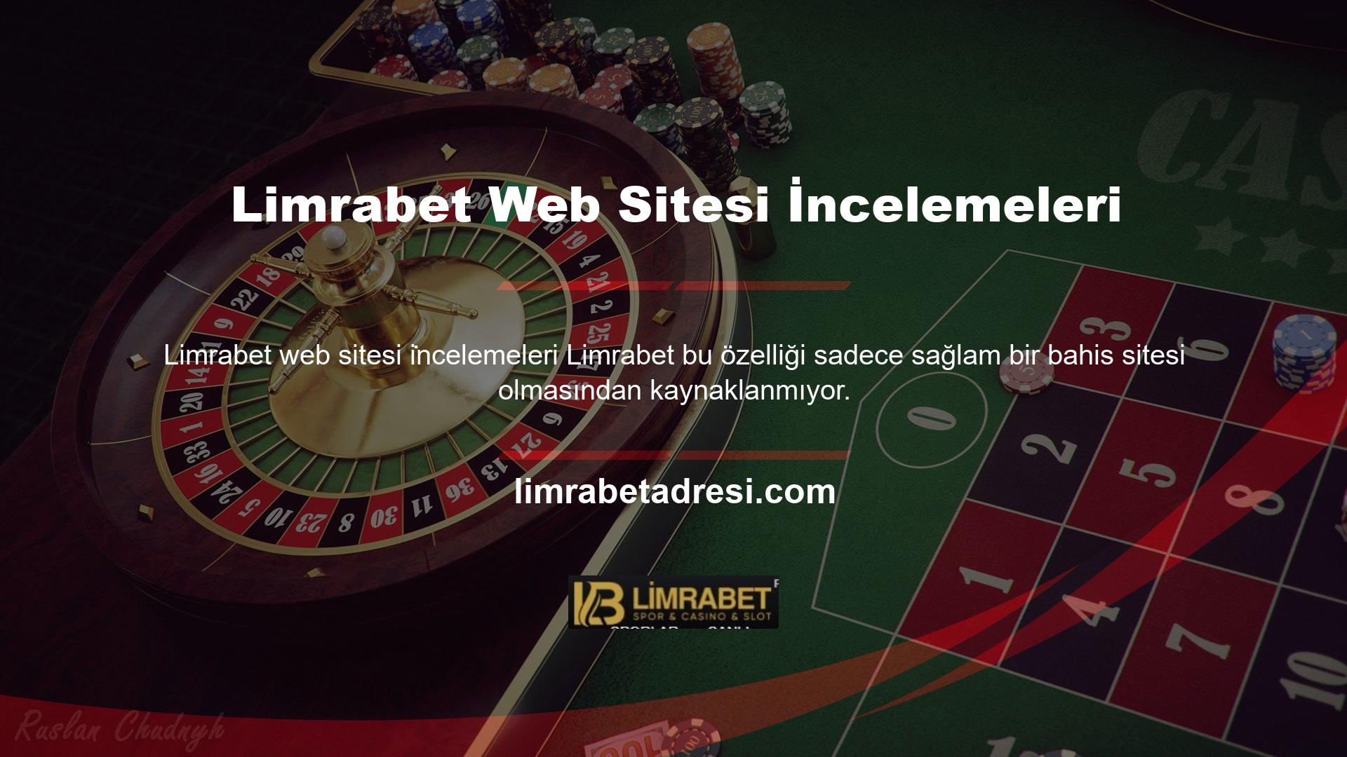 Limrabet, web sitesinde birçok ayrıntılı casino oyunu ve kapsamlı yüksek bahis tavsiyeleri sunmaktadır